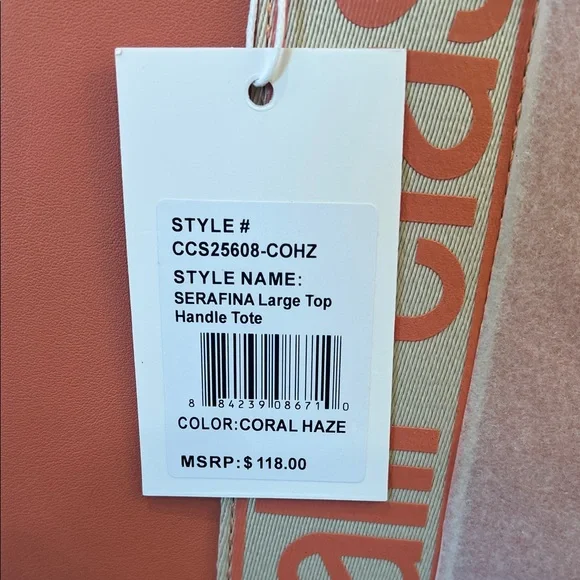 Cavalli Class Serafina Large Top Coral Haze Tote - Picture 2 of 3